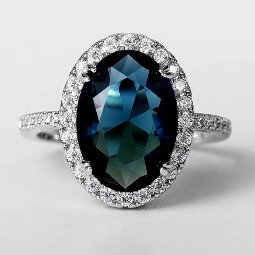 LONDON BLUE 925 STERLING SILVER DIAMOND RING - Picture 5 of 6